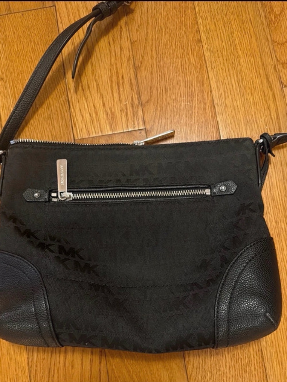 Michael Kors black jacquard crossbody